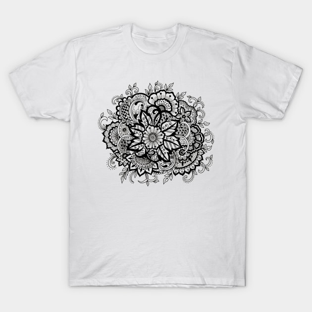 Henna Flower T-Shirt by edwardecho